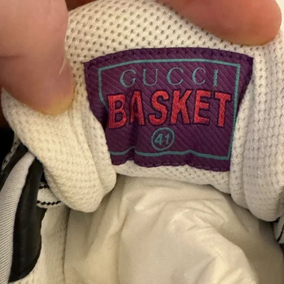 size 41G - Gucci Basket Demetra Black White Sneakers
